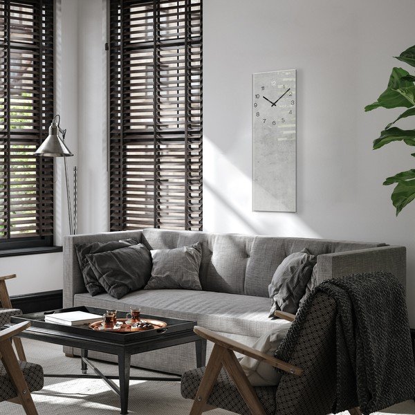 Glassclock Concrete falióra, 20 x 60 cm - Styler-image-2