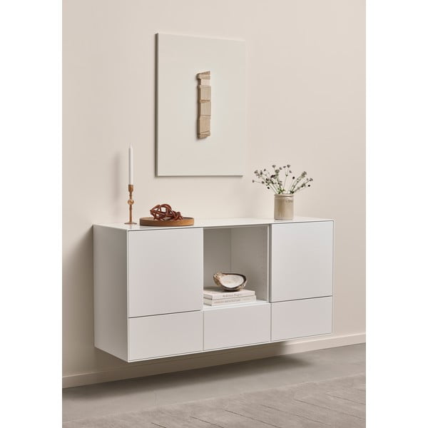 Fehér alacsony függő komód 135x68 cm Edge by Hammel – Hammel Furniture-image-1