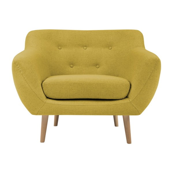 Sicile sárga fotel világos lábakkal - Mazzini Sofas