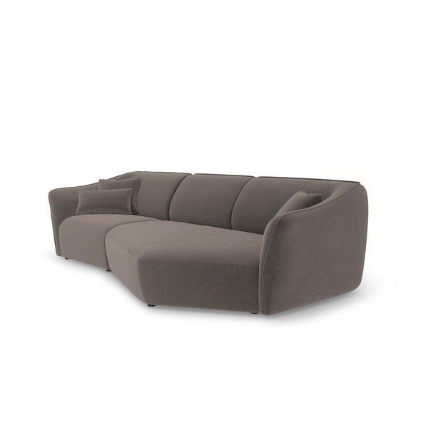 Barna bársony sarokkanapé Tokyo – Cosmopolitan Design-image-3