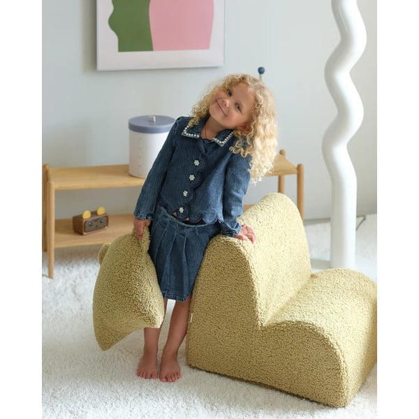 Zöld buklé párna gyerek kanapéhoz Bear – Wigiwama-image-2