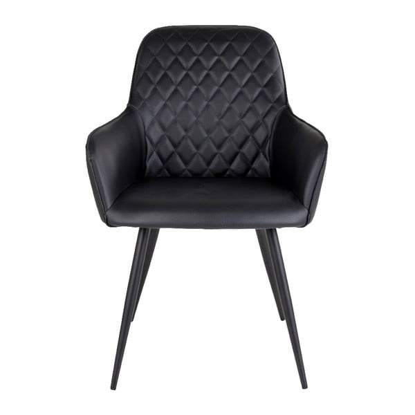 Fekete kárpitozott karfás étkezőfotel szett 2 db-os Harbo – House Nordic-image-2