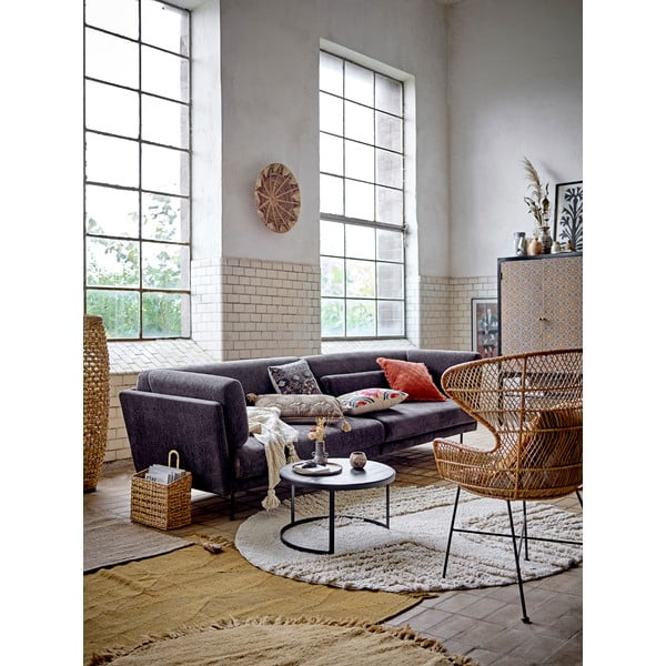 Narancssárga kerek gyapjú szőnyeg ø 110 cm Lenea - Bloomingville-image-2