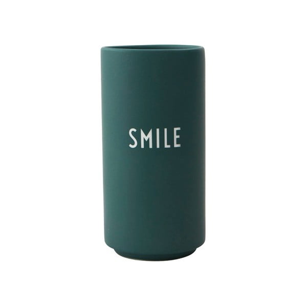 Smile sötétzöld porcelánváza, magasság 11 cm - Design Letters