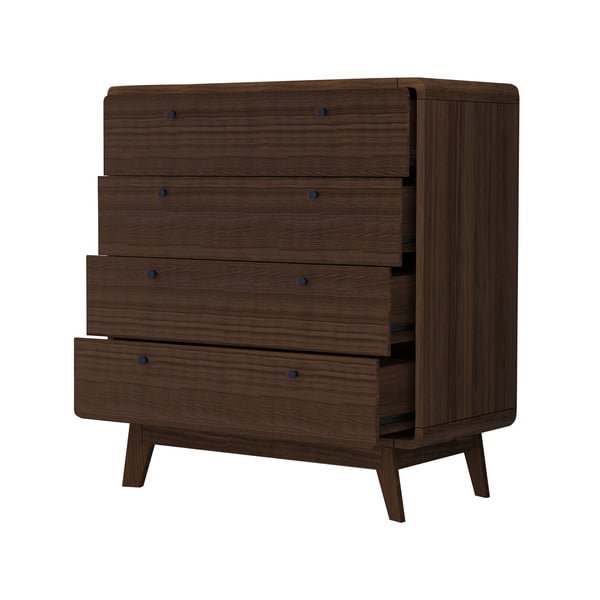 Sötétbarna magas komód diófa dekorral 80x88 cm Caitlin – Støraa-image-2