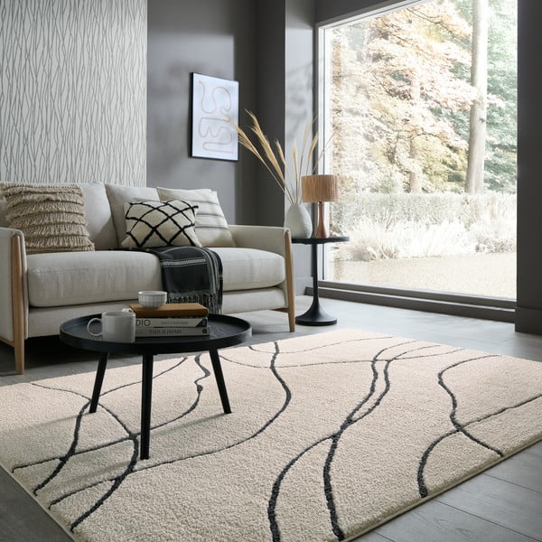 Krémszínű szőnyeg 120x170 cm Flow – Flair Rugs-image-1