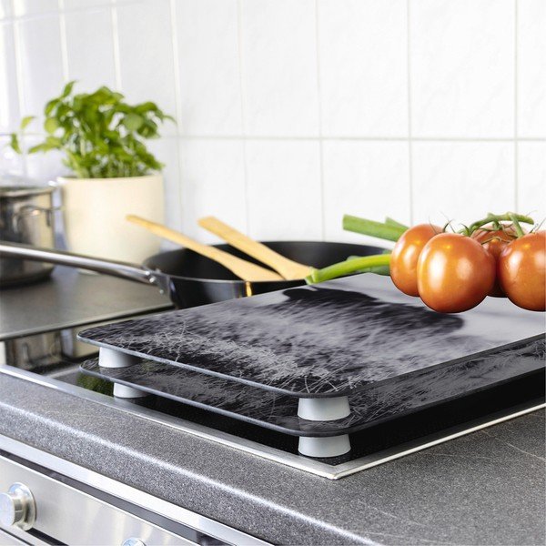 Edzett üveg tűzhely fedőlap szett 2 db-os 30x52 cm Universal Highland Cattle – Wenko-image-1