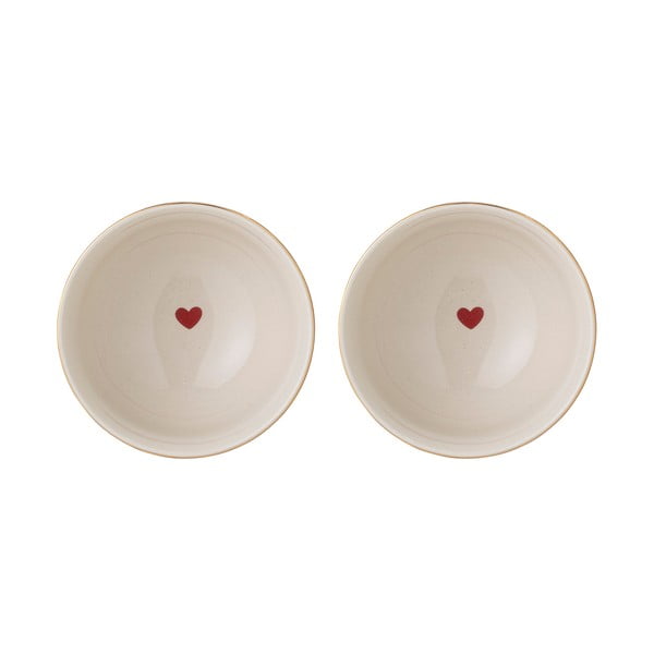 Krémszínű agyagkerámia tálka szett karácsonyi mintával, 2 db-os, 500 ml Jolly – Bloomingville-image-3