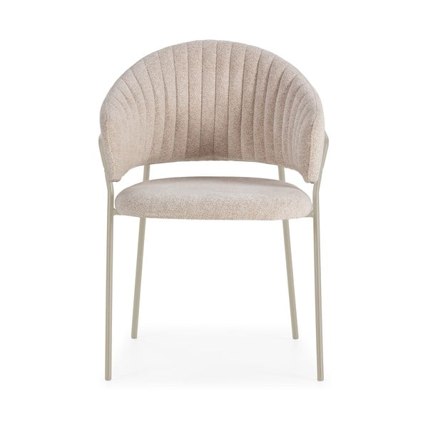 Bézs kárpitozott karfás étkezőfotel szett 2 db-os Leticia – Marckeric-image-2