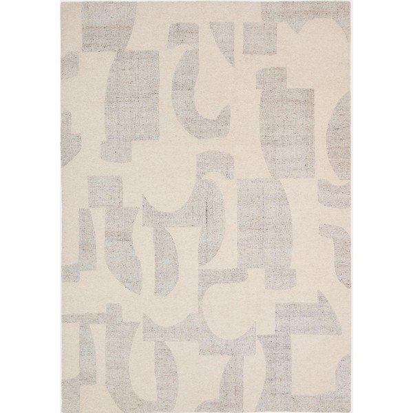 Szürke-bézs kézi szövésű gyapjú szőnyeg 200x300 cm Norela – Kave Home