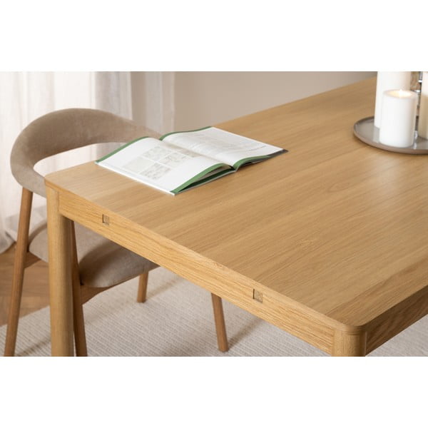 Natúr színű bővíthető étkezőasztal tölgyfa dekorral 100x200 cm Atlantic – Actona-image-4