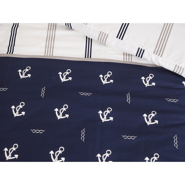 Sötétkék egyszemélyes krepp ágyneműhuzat 140x200 cm Exclusive – B.E.S.-image-3