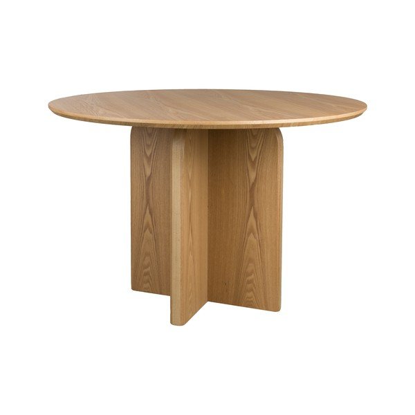 Kerek étkezőasztal tölgyfa dekorral ø 120 cm Laurent – White Label