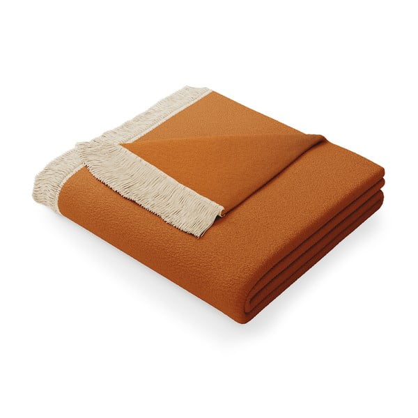 Franse narancssárga pamutkeverék takaró, 150 x 200 cm - AmeliaHome