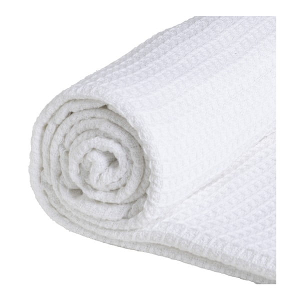 Fehér újrahasznosított pamut ágytakaró 260x280 cm Honeycomb – Ixia-image-2