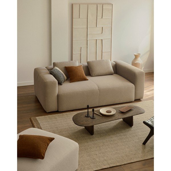 Sötétbarna tölgyfa dohányzóasztal 64x146 cm Pirita – Kave Home-image-3