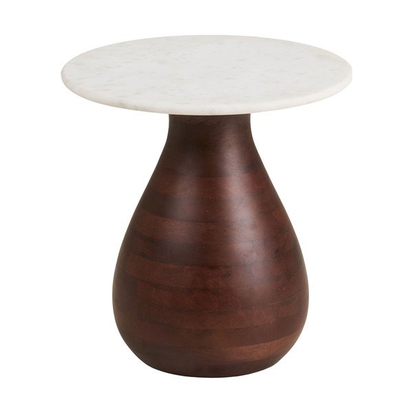 Kerek tárolóasztal márvány asztallappal ø 40 cm Heide – House Nordic-image-2