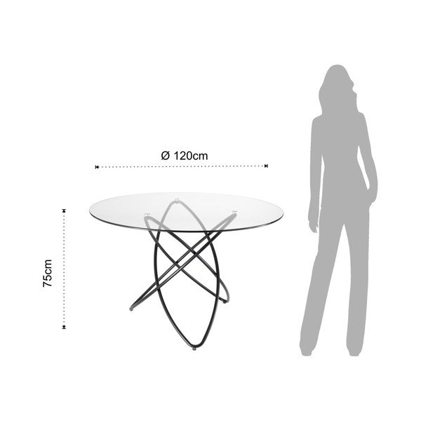 Hula Hoop étkezőasztal edzett üveglappal, ⌀ 120 cm - Tomasucci-image-1