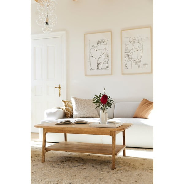 Natúr színű tölgyfa dohányzóasztal 60x100 cm Twig – The Beds-image-3