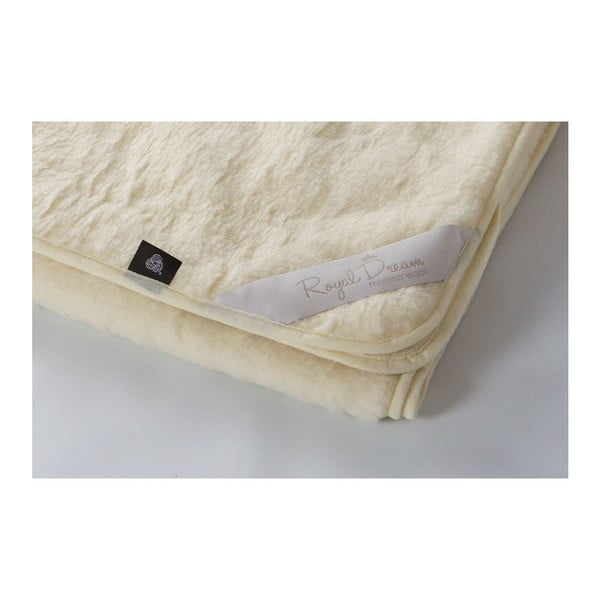 Bézs merinói gyapjú takaró, 90 x 200 cm - Royal Dream