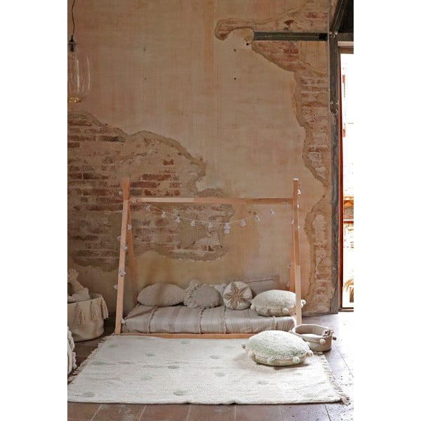 Khaki-krémszínű mosható kézi szövésű pamut gyerek szőnyeg 120x160 cm Hippy Dots Olive – Lorena Canals-image-3