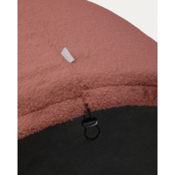 Terrakotta színű buklé puff Kaeli – Kave Home-image-3