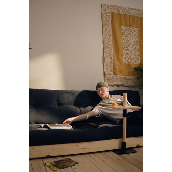 Kék kordbársony kinyitható kanapé 196 cm Base – Karup Design-image-1