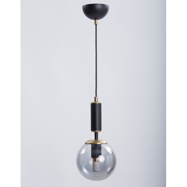 Fekete-szürke függőlámpa üveg búrával ø 15 cm Hector – Squid Lighting