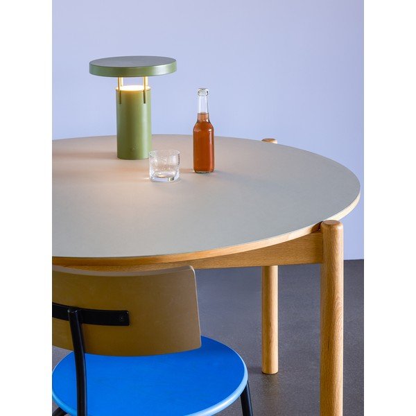 Tölgyfa kerek étkezőasztal ø 115 cm Oblique – Hübsch-image-1