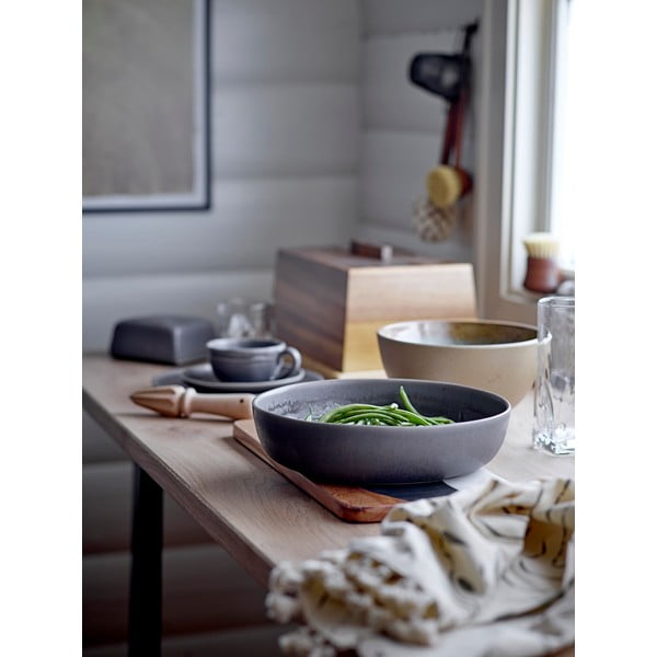 Raben szürke agyagkerámia vajtartó, ø 13 cm - Bloomingville-image-1