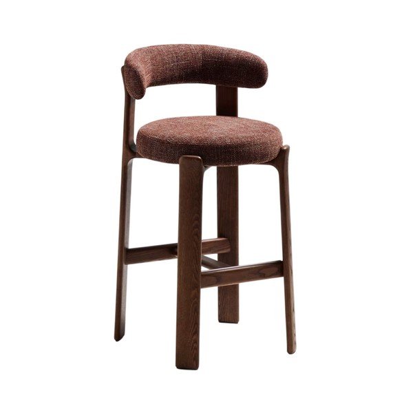 Barna-sötét natúr színű kőrisfa bárszék (ülésmagasság 75 cm) Granite – Kave Home
