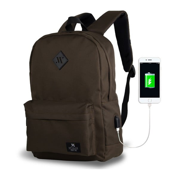 SPECTA Smart Bag sötétbarna hátizsák USB csatlakozóval - My Valice
