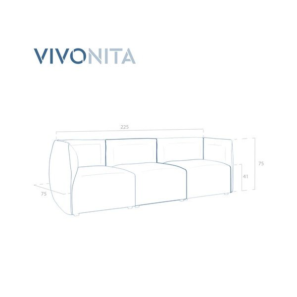 Velvet Cube lila háromszemélyes, elemes ülőgarnitúra - Vivonita-image-3