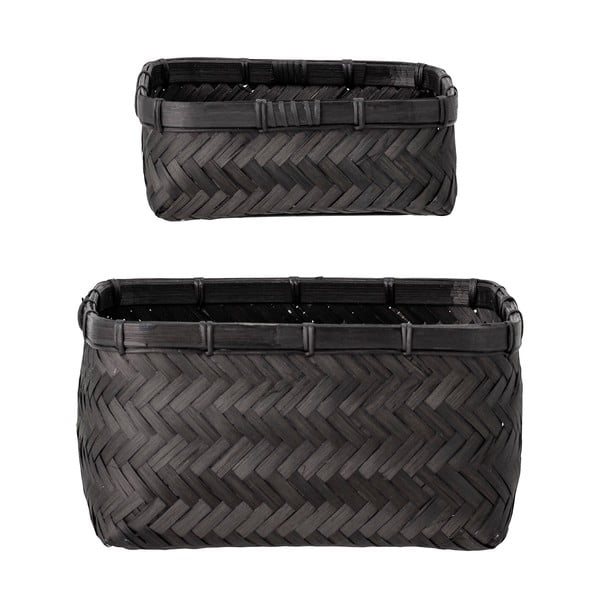 Bambusz tárolókosár szett 2 db-os 24x24x12 cm Donia – Bloomingville-image-2