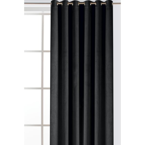 Fekete bársony dimout (részleges sötétítő) függöny 200x175 cm Velto – Filumi-image-3