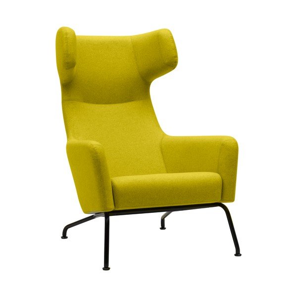 Havana sárga füles fotel fekete lábakkal - Softline-image-1