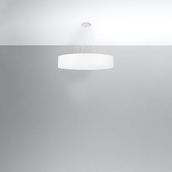 Fehér függőlámpa textil búrával ø 70 cm Herra – Sollux-image-2