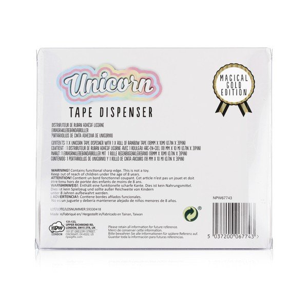 Pups To Go Unicorn unikornis formájú ragasztószalag tartó - npw™-image-3