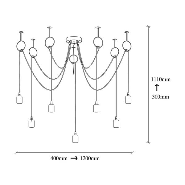 Sirin fekete függőlámpa 7 izzóval - Opviq lights-image-3