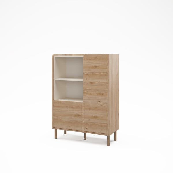 Natúr színű szekrény tölgyfa dekorral 90x125x40 cm Monza – Marckeric-image-3