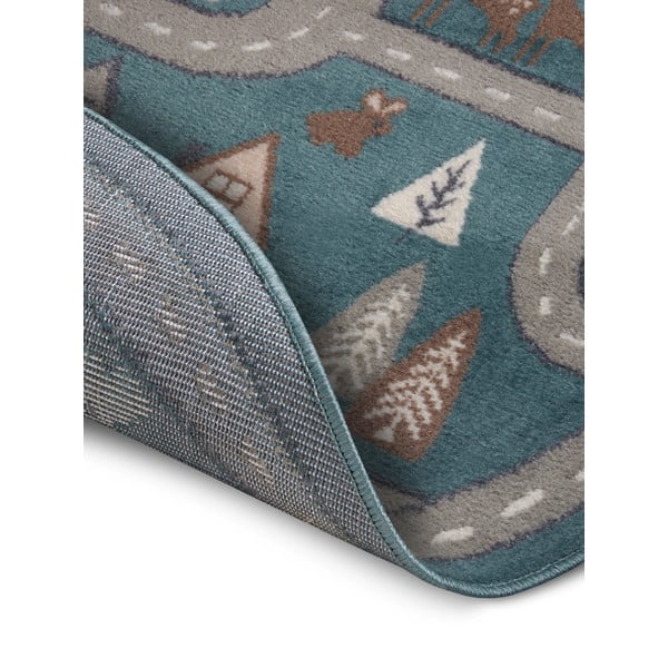 Petróleumkék gyerek szőnyeg ø 140 cm Streets – Hanse Home-image-3