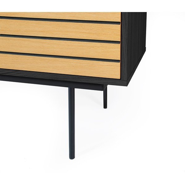Stripe Oak komód tölgyfa dekorral - Woodman-image-4