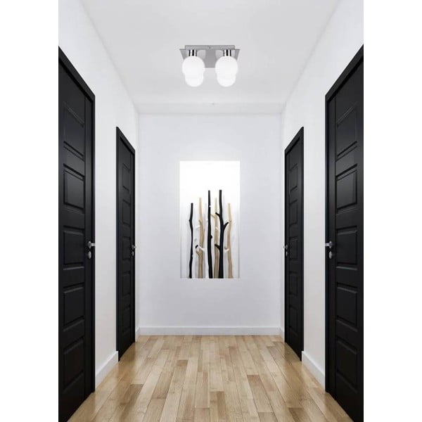 Ezüstszínű mennyezeti lámpa üveg búrával 25x25 cm Oden – Candellux Lighting-image-2