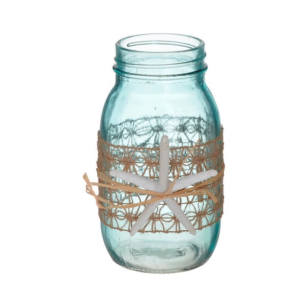 Sea világoskék üveg váza, ⌀ 10 cm - InArt
