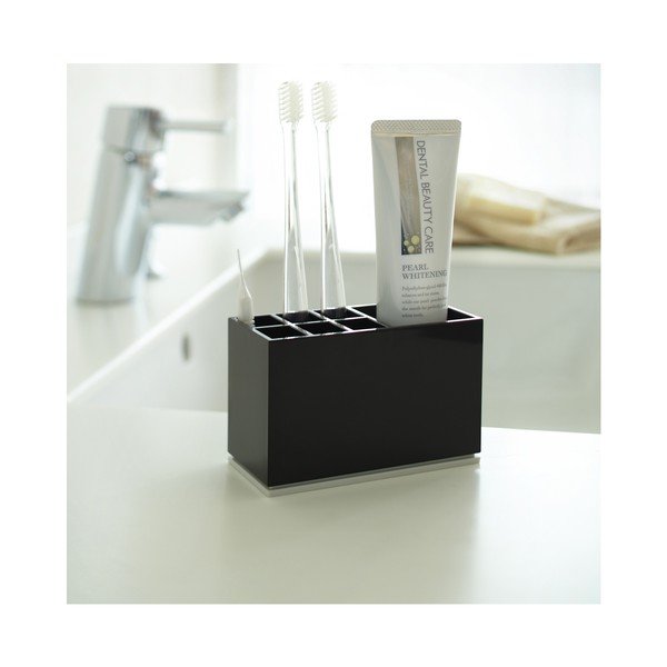 Fekete műanyag fogkefetartó állvány Mist – YAMAZAKI-image-1