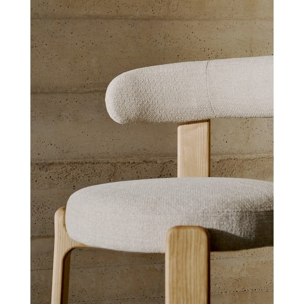 Bézs-natúr színű kőrisfa étkezőszék Granite – Kave Home-image-2