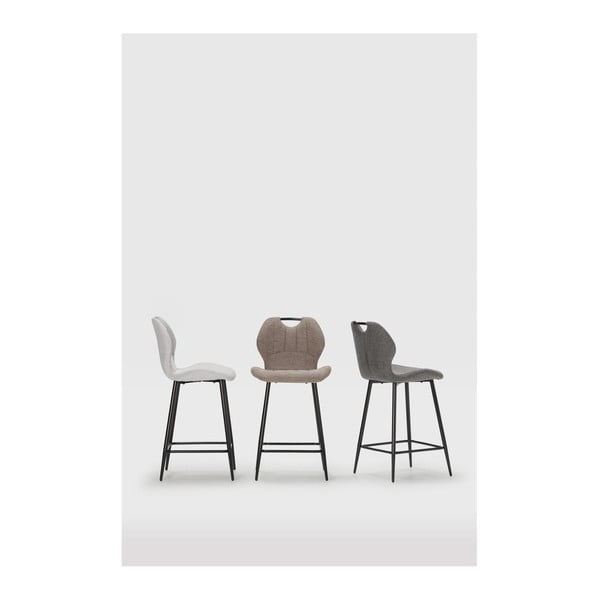 Szürke bárszék szett 2 db-os (ülésmagasság 65 cm) Muli – Marckeric-image-1