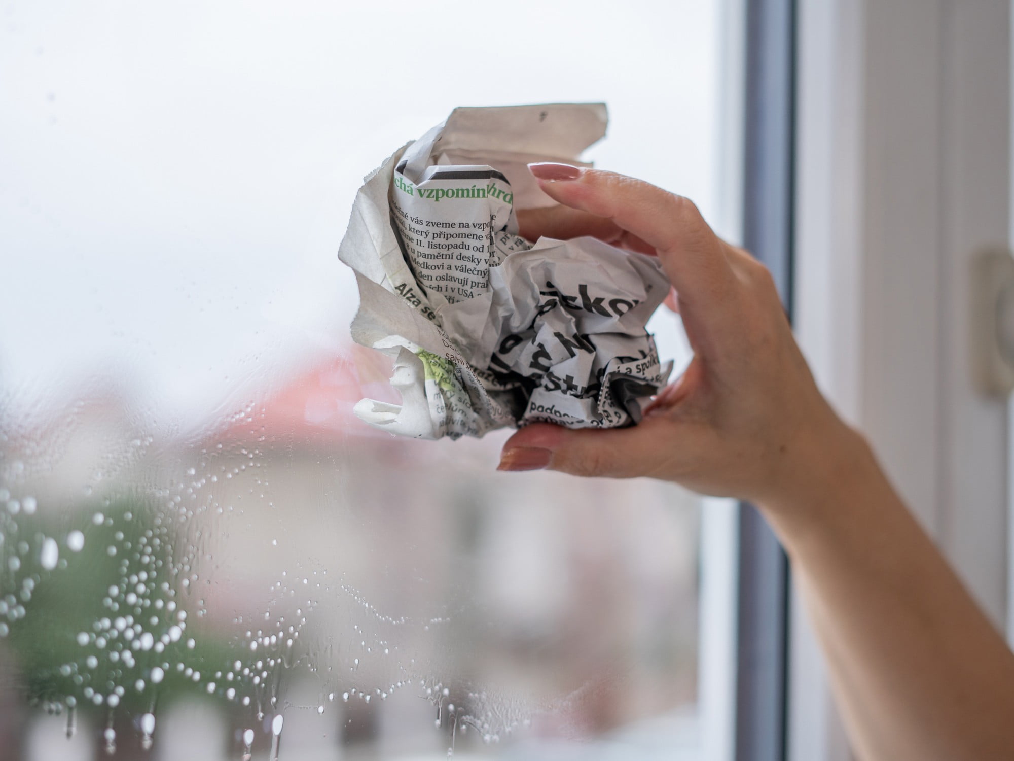 Vigyázz, ha újságpapírral mosod az ablakot: a festék kiszivároghat belőle, és foltot hagyhat a világos ablakkereten.