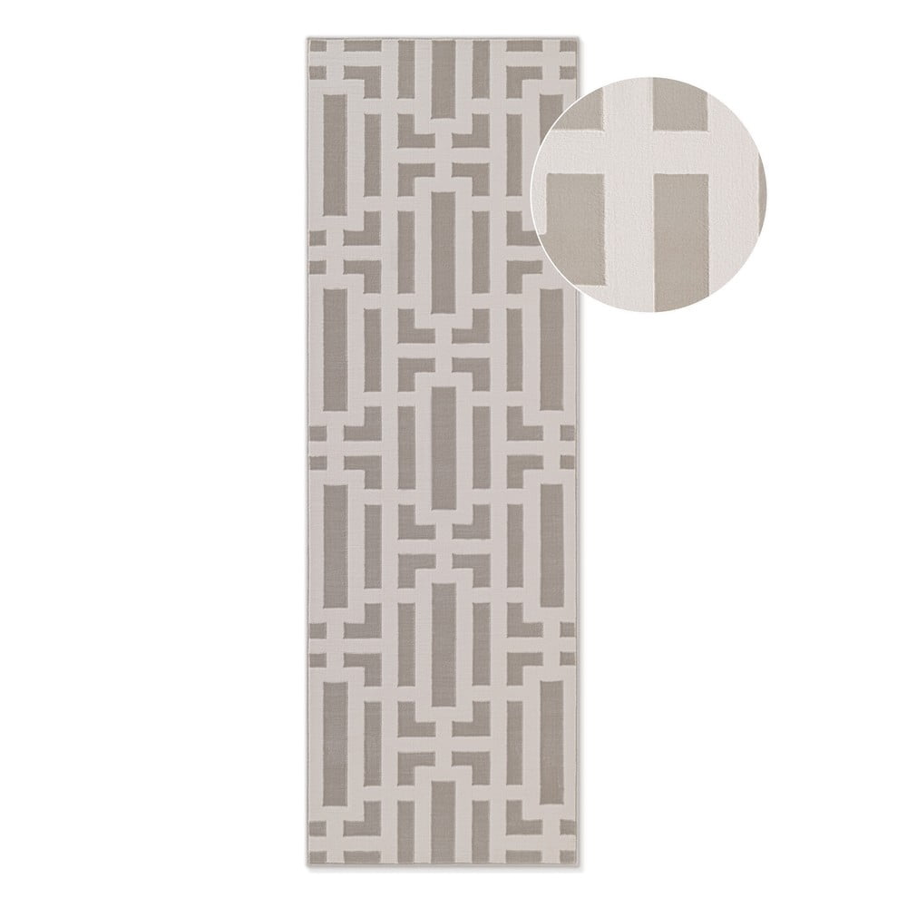 Szürke-krémszínű futószőnyeg 80x240 cm Perles Onyx – Elle Decoration