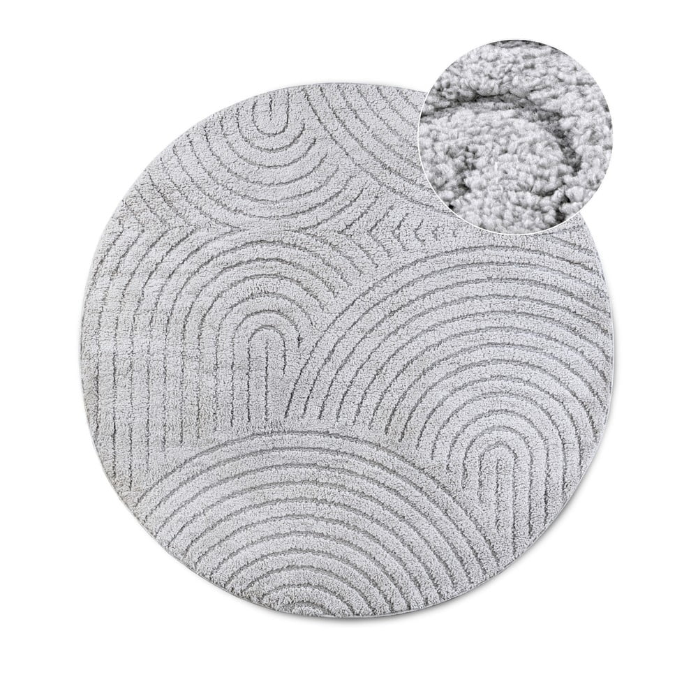 Világosszürke kerek szőnyeg ø 160 cm Panglao New York Light Grey – Elle Decoration